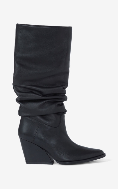 Kenzo Women Billow High-heeled Leather Boots  Black